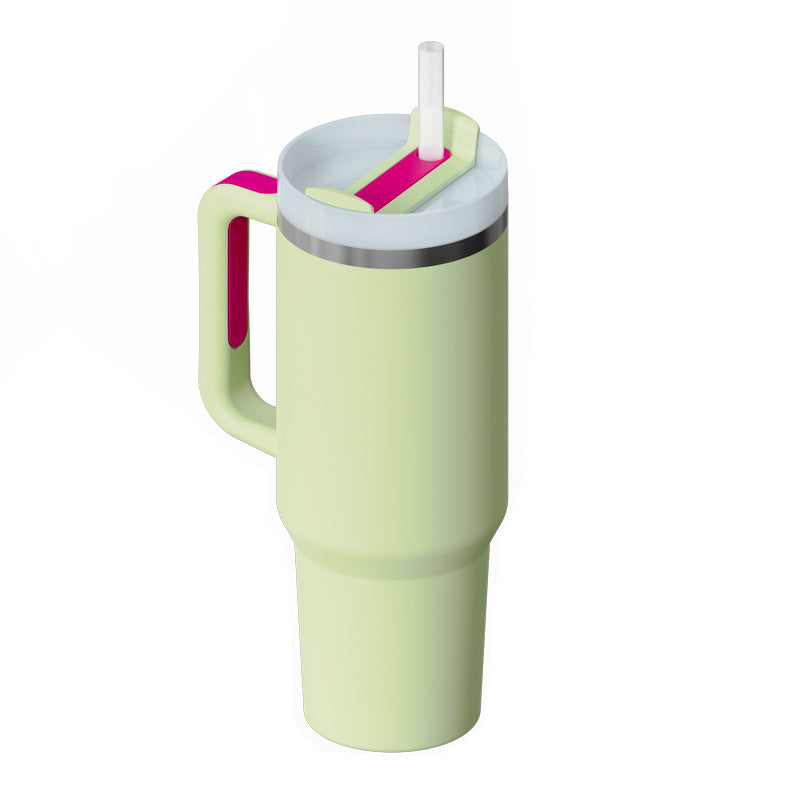 Gobelet Isotherme 1,2L avec Poignée & Paille – Mug Thermique Anti-Fuite en Acier Inoxydable