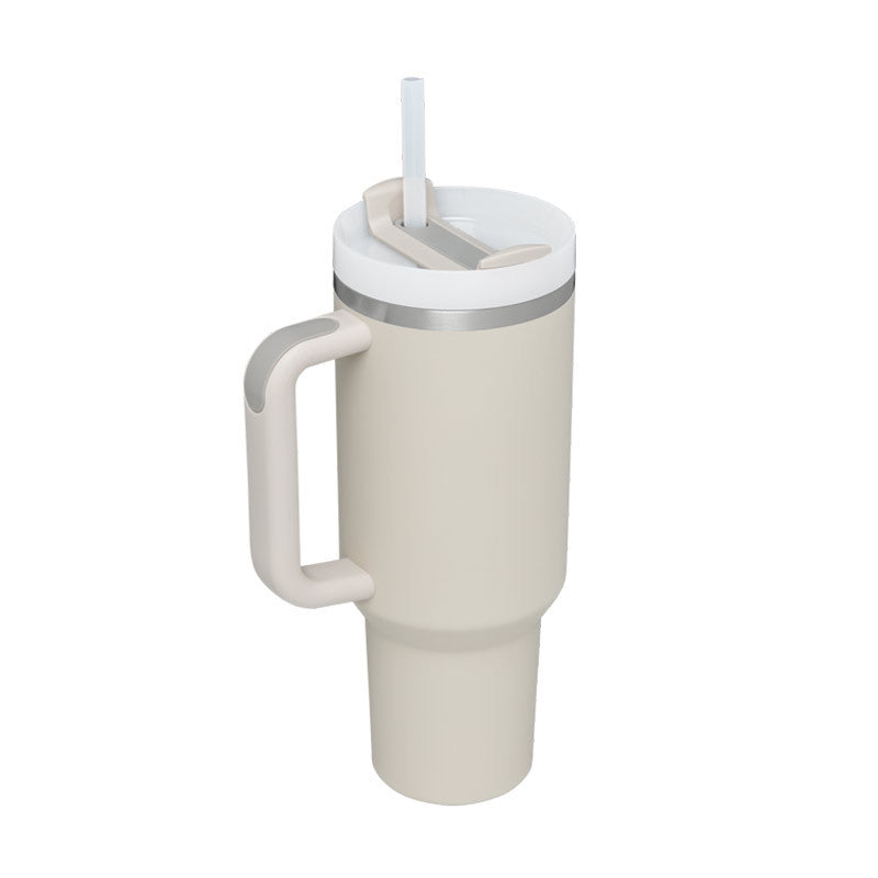 Gobelet Isotherme 1,2L avec Poignée & Paille – Mug Thermique Anti-Fuite en Acier Inoxydable
