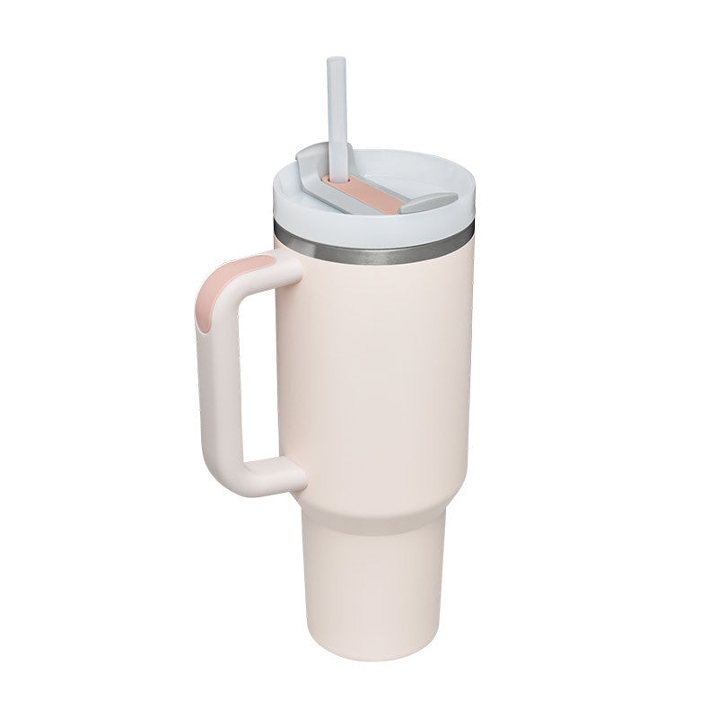 Gobelet Isotherme 1,2L avec Poignée & Paille – Mug Thermique Anti-Fuite en Acier Inoxydable