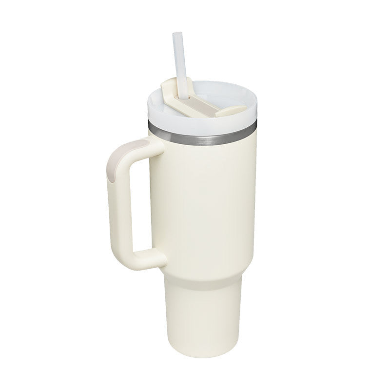 Gobelet Isotherme 1,2L avec Poignée & Paille – Mug Thermique Anti-Fuite en Acier Inoxydable