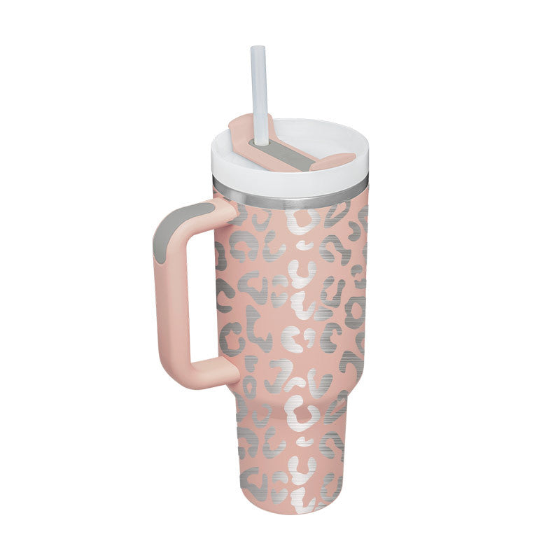 Gobelet Isotherme 1,2L avec Poignée & Paille – Mug Thermique Anti-Fuite en Acier Inoxydable