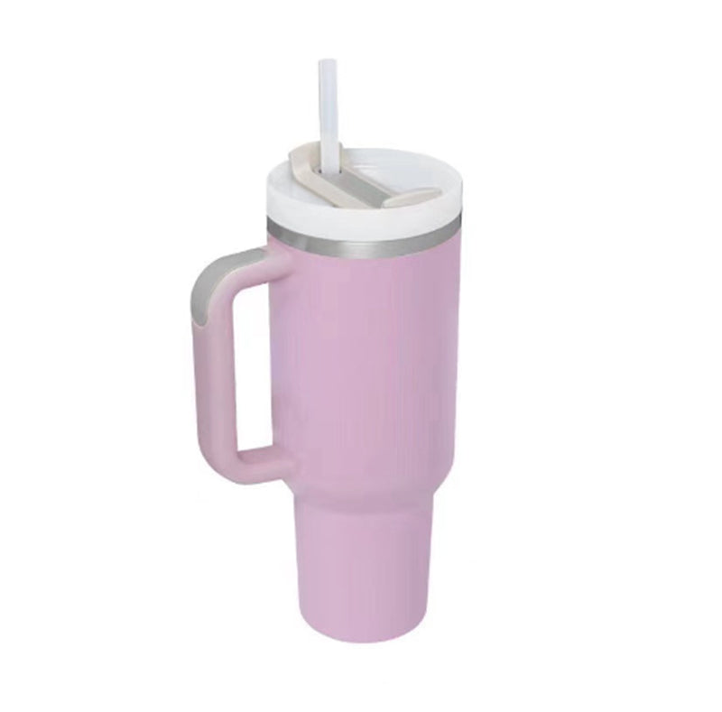 Gobelet Isotherme 1,2L avec Poignée & Paille – Mug Thermique Anti-Fuite en Acier Inoxydable
