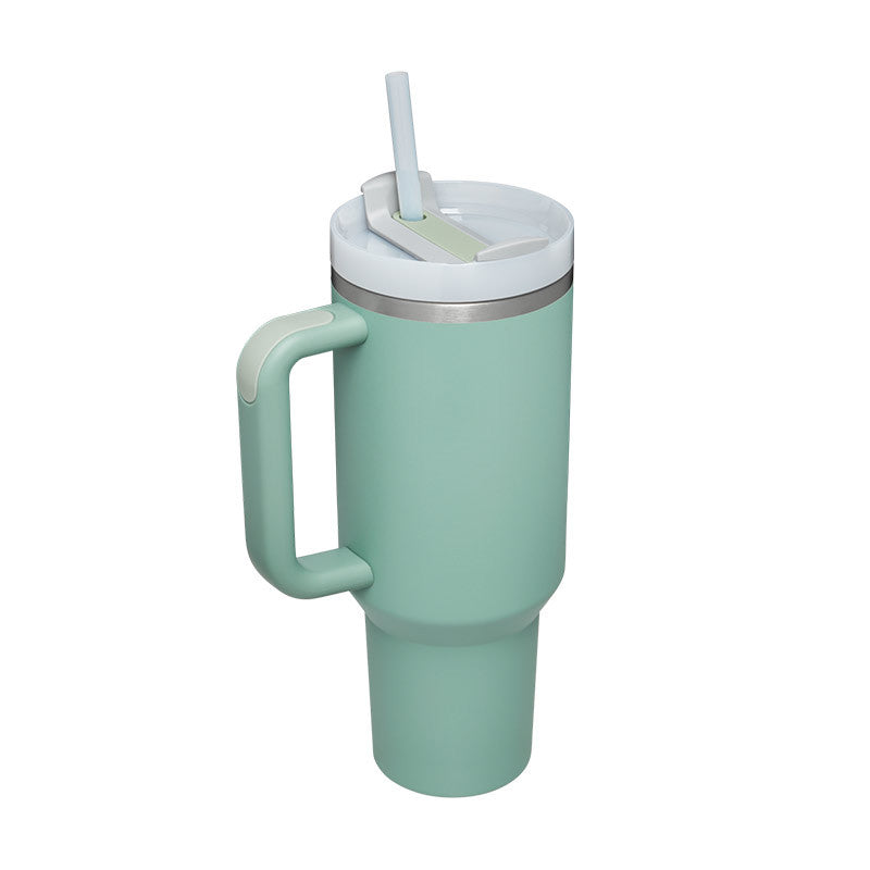 Gobelet Isotherme 1,2L avec Poignée & Paille – Mug Thermique Anti-Fuite en Acier Inoxydable