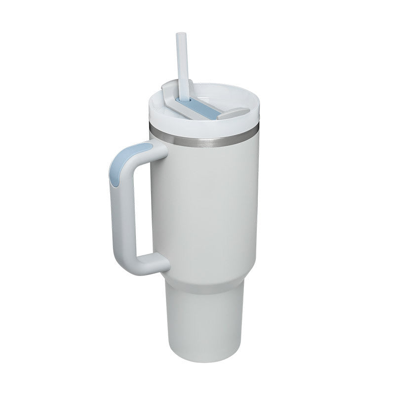 Gobelet Isotherme 1,2L avec Poignée & Paille – Mug Thermique Anti-Fuite en Acier Inoxydable