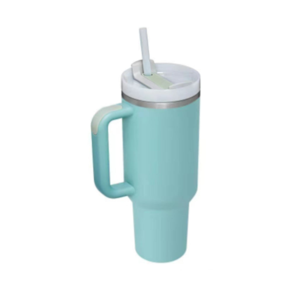 Gobelet Isotherme 1,2L avec Poignée & Paille – Mug Thermique Anti-Fuite en Acier Inoxydable