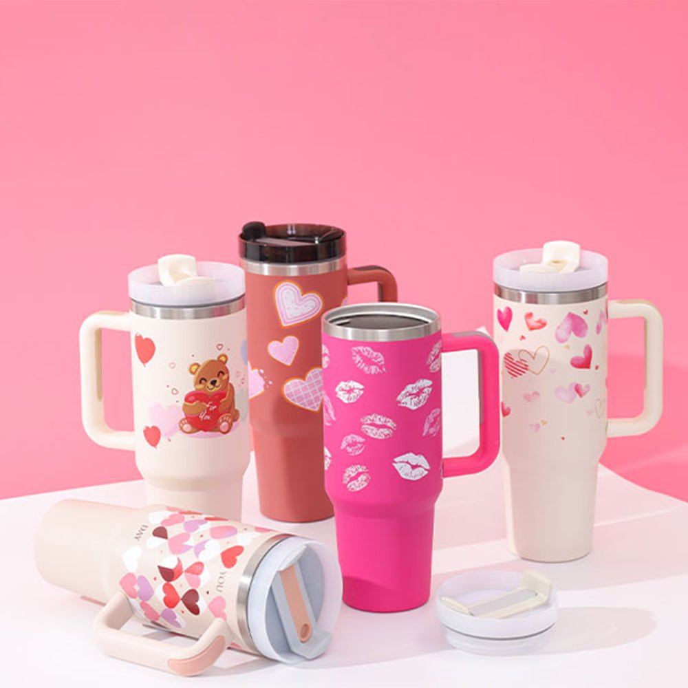 Gobelet Isotherme 1,2L avec Poignée & Paille – Mug Thermique Anti - Fuite en Acier Inoxydable - Forméa Paris